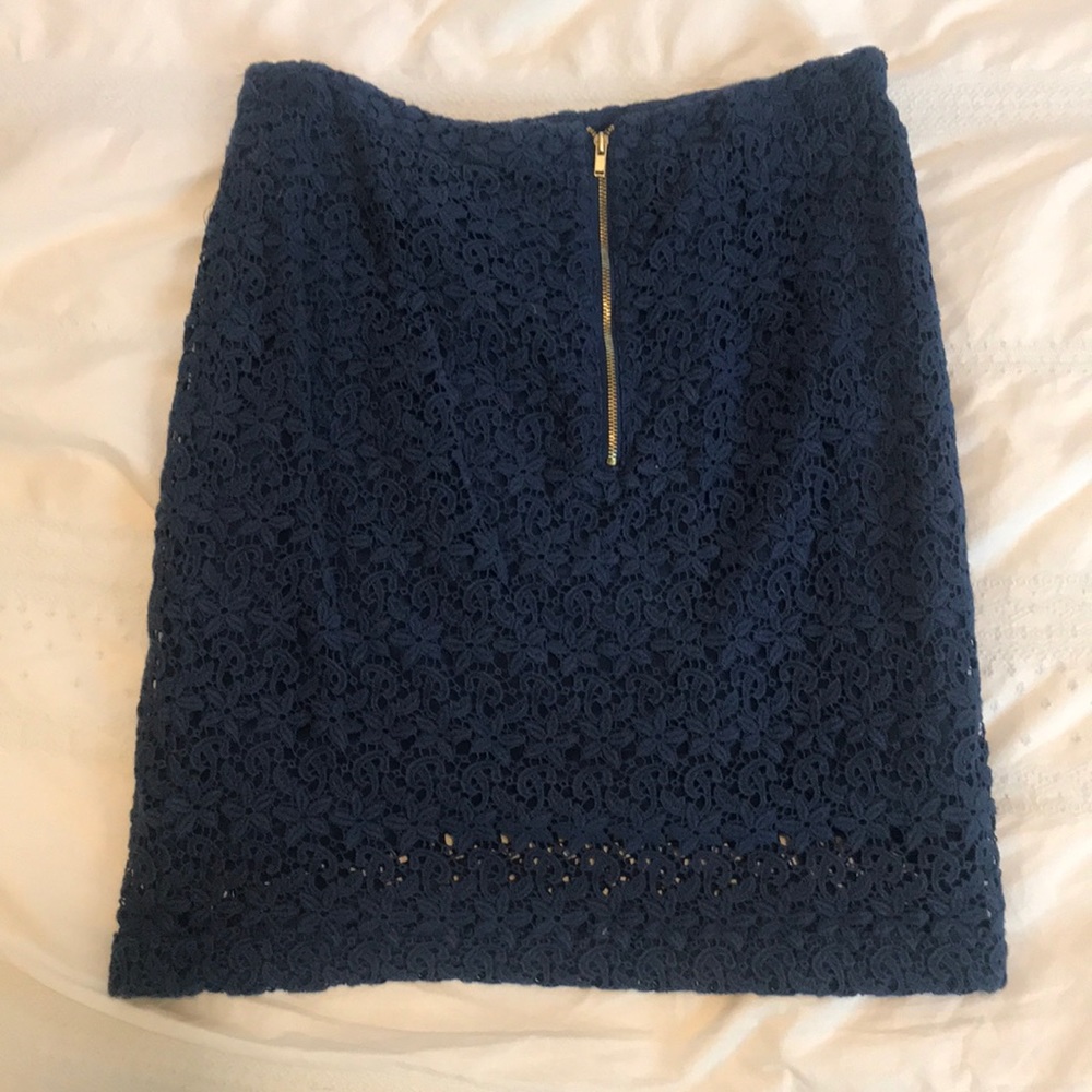 Blue flowered skirt